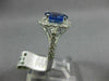 ESTATE LARGE 2.85CT DIAMOND & AAA TANZANITE 18KT WHITE GOLD HALO ENGAGEMENT RING