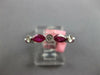 1.22CT DIAMOND & AAA RUBY 18K WHITE GOLD MARQUISE & ROUND SEMI ETERNITY FUN RING