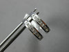 ESTATE .25CT DIAMOND 14KT WHITE GOLD CLASSIC ROUND HUGGIE HOOP HANGING EARRINGS