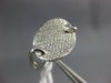 ESTATE WIDE .31CT DIAMOND 18KT WHITE GOLD 3D OVAL LOVE KNOT PAVE FUN RING