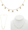 ESTATE .30CT DIAMOND 14KT YELLOW GOLD ROUND & BAGUETTE BY THE YARD LOVE NECKLACE