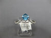 ESTATE .75CT DIAMOND & AAA BLUE TOPAZ 14K WHITE GOLD PRINCESS & ROUND CROWN RING