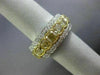 WIDE 7.56CT WHITE & FANCY YELLOW DIAMOND 18KT 2 TONE GOLD ANNIVERSARY RING