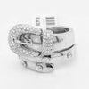 ESTATE LARGE .50CT DIAMOND 14KT WHITE GOLD 3D ETOILE CRISS CROSS BELT RING
