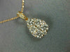 ESTATE LARGE .97CT DIAMOND 18KT ROSE GOLD 3D CLUSTER TEAR DROP FLOATING PENDANT