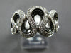 ESTATE WIDE .50CT WHITE & BLACK DIAMOND 14KT WHITE GOLD 3D MULTI WAVE FUN RING