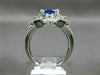 LARGE 2.46CT DIAMOND & AAA CUSHION CUT TANZANITE 14KT WHITE GOLD ENGAGEMENT RING