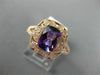 WIDE 1.49CT DIAMOND & AAA AMETHYST 14KT ROSE GOLD OPEN FILIGREE ENGAGEMENT RING
