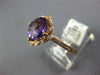 WIDE 2.51CT DIAMOND & AAA AMETHYST 14KT ROSE GOLD CUSHION & ROUND FILIGREE RING