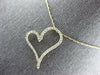 ESTATE .43CT DIAMOND 14KT YELLOW GOLD OPEN HEART SIDEWAYS LOVE FLOATING PENDANT