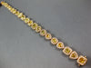 WIDE 9.73CT WHITE & CANARY DIAMOND 18KT YELLOW GOLD MULTI SHAPE TENNIS BRACELET