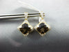 4.27CT DIAMOND & AAA SMOKY TOPAZ 14K YELLOW GOLD CUSHION FLOWER HANGING EARRINGS