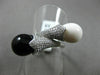 ESTATE LARGE .65CT DIAMOND AAA ONYX & AGATE 14KT WHITE GOLD CRISS CROSS FUN RING