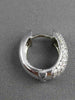 ESTATE .53CT DIAMOND 14KT WHITE GOLD 3D OVAL MULTI ROW HUGGIE HOOP EARRINGS 5mm