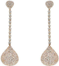 ESTATE LARGE 6.37CT DIAMOND 18KT ROSE GOLD 3D CLUSTER TEAR DROP HANGING EARRINGS