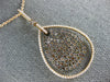 LARGE 2.03CT WHITE & CHOCOLATE FANCY DIAMOND 18KT ROSE GOLD 3D TEAR DROP PENDANT