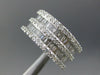 WIDE 2.50CT DIAMOND 14KT WHITE GOLD ROUND & BAGUETTE MULTI ROW ANNIVERSARY RING