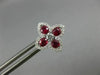 ESTATE 2.19CT DIAMOND & AAA RUBY 18KT WHITE GOLD 3D FLOWER CLASSIC STUD EARRINGS