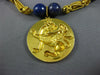 ESTATE LARGE AAA LAPIS 18KT YELLOW GOLD 3D CLASSIC FILIGREE DRAGON FUN NECKLACE