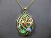 ESTATE LARGE AAA MULTI GEM 14KT YELLOW GOLD 3D OVAL LUCKY DRAGON FUN PENDANT