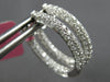 1.68CT DIAMOND 18KT WHITE GOLD INSIDE OUT MULTI ROW OVAL HUGGIE HANGING EARRINGS