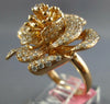 ESTATE LARGE 1.30CT DIAMOND 18KT ROSE GOLD 3D CLASSIC ROSE FLOWER LOVE RING