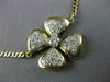 ESTATE LARGE 1.10CT DIAMOND 18K TWO TONE GOLD 3D FLOWER SHAMROCK NECKLACE 10727