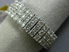 ESTATE WIDE 2.75CT DIAMOND 18K WHITE GOLD 3D THREE ROW ETERNITY ANNIVERSARY RING