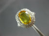 ESTATE 2.37CT DIAMOND & AAA YELLOW SAPPHIRE 14KT WHITE GOLD HALO ENGAGEMENT RING