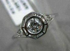 ANTIQUE .35CT OLD MINE DIAMOND 18KT WHITE GOLD FILIGREE ENGAGEMENT RING #21350