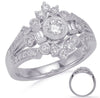 WIDE .75CT DIAMOND 14KT WHITE GOLD 3D ROUND & BAGUETTE OPEN FILIGREE CROWN RING