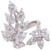 LARGE 2.65CT DIAMOND 18K WHITE GOLD MULTI SHAPE MULTI LEAF CRISS CROSS LOVE RING