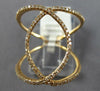 ESTATE WIDE .33CT DIAMOND 18KT ROSE GOLD 3D MARQUISE CLASSIC OPEN LEAF FUN RING
