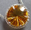 LARGE 5.86CT DIAMOND & AAA CITRINE 14KT WHITE GOLD ROUND HALO FUN LOVE NECKLACE