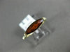 ESTATE 1.59CT ROUND DIAMOND & AAA MARQUISE SHAPE GARNET 14KT YELLOW GOLD 3D RING