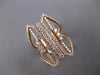 ESTATE LARGE 1.35CT DIAMOND 14KT ROSE GOLD CLASSIC MULTI BAR DOUBLE V FUN RING