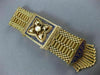 ANTIQUE WIDE BLUE ENAMEL & PEARL 14KT YELLOW GOLD BRACELET FILIGREE TASSEL #666