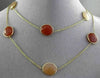 ANTIQUE EXTRA LONG 14KT YELLOW GOLD AAA MULTI FACET AGATE BY THE YARD NECKLACE