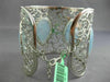 ESTATE LARGE 19.70CT DIAMOND & AAA AQUAMARINE 18KT WHITE GOLD 3D BANGLE BRACELET