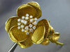 ESTATE EXTRA LARGE 1.0CT DIAMOND 18KT WHITE & YELLOW GOLD ROSE FLOWER BROOCH PIN