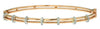 .28CT DIAMOND 14KT ROSE GOLD 3D 2 ROW BEADED SEMI ETERNITY CUFF BANGLE BRACELET