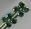 ESTATE LARGE 1.82CT BLUE DIAMOND 18KT WHITE GOLD 3D FLOWER SQUARE STUD EARRINGS