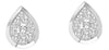 .33CT DIAMOND 14KT WHITE GOLD CLUSTER INVISIBLE BEZEL TEAR DROP STUD EARRINGS