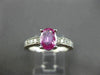 ANTIQUE 1.10CT DIAMOND & AAA PINK SAPPHIRE 14K WHITE GOLD ENGAGEMENT RING #15783