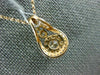 ESTATE .60CT DIAMOND 18K ROSE GOLD CLASSIC CLUSTER FLOWER TEAR DROP LOVE PENDANT