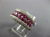 LARGE 2.0CT DIAMOND & AAA RUBY 14K WHITE GOLD CLASSIC MULTI ROW ANNIVERSARY RING