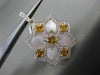 ESTATE LARGE 1.50CT DIAMOND & CITRINE 14K TWO TONE GOLD SQUARE SNOWFLAKE PENDANT