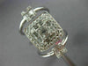 ESTATE EXTRA LARGE 1.28CT DIAMOND 18KT WHITE GOLD 3 ROW SQUARE ANNIVERSARY RING