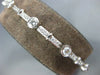 ANTIQUE 1.55CT DIAMOND 14KT WHITE GOLD BEZEL LINK TENNIS BRACELET 7.25 INCH #116