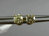 ESTATE .87CT ROUND DIAMOND 14KT YELLOW GOLD 4 PRONG SOLITAIRE STUD EARRINGS